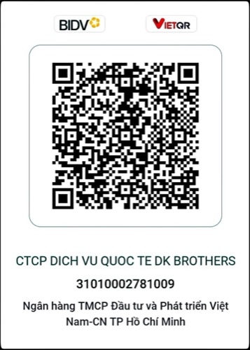 QR chuyển khoản BIDV — CTCP Dịch vụ Quốc tế DK BROTHERS — STK 31010002781009
