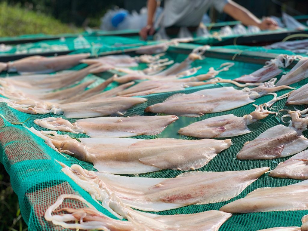 Mực ngon sẽ có độ mềm dẻo, bên ngoài ráo nước sạch sẽ và bên trong tươi giòn.