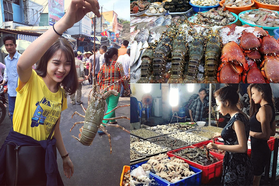 Khách hàng tự do chọn lựa hải sản tươi ngon
