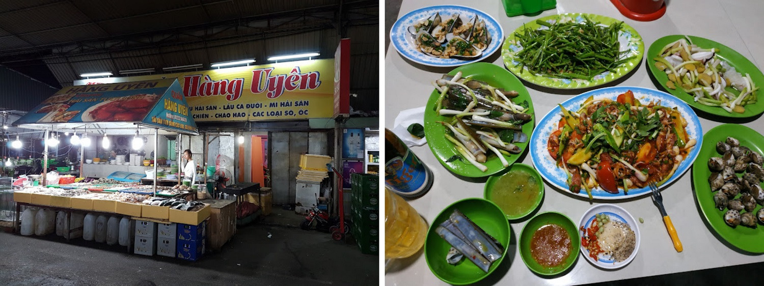 Quán Hàng Uyên nổi tiếng với nhiều món hải sản tươi ngon