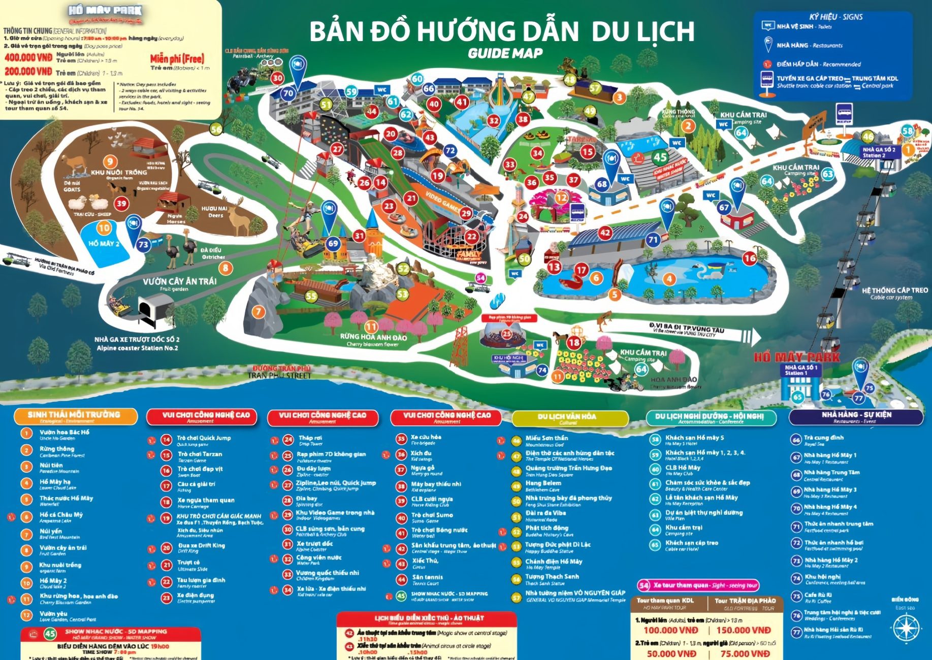 Một số dịch vụ khác tại Hồ Mây Park - Cáp treo Vũng Tàu