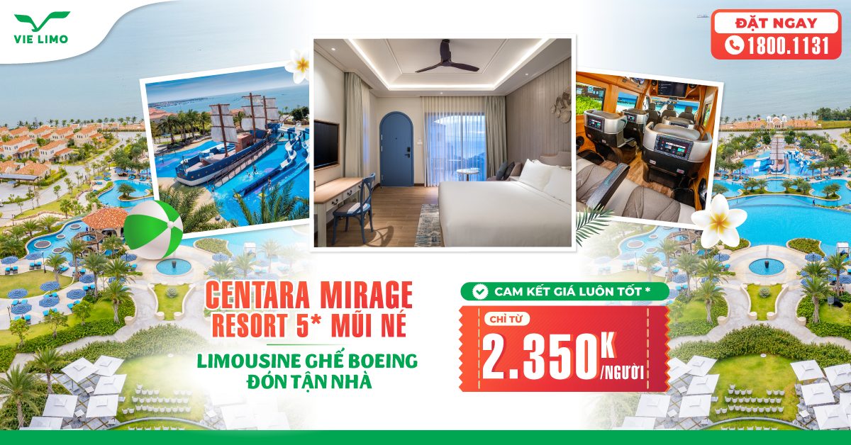 Combo trọn gói 2N1Đ Centara Mirage Resort Mũi Né
