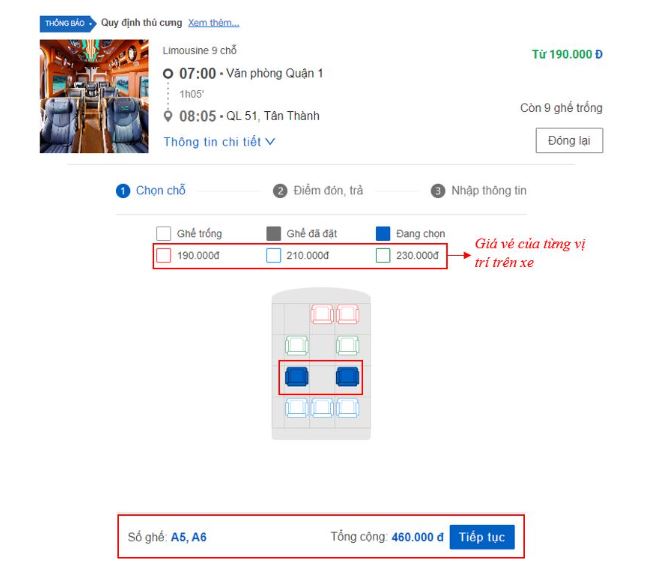 Hướng dẫn đặt vé online