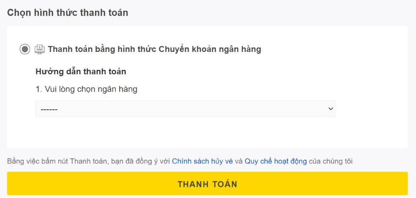 Hướng dẫn đặt vé online