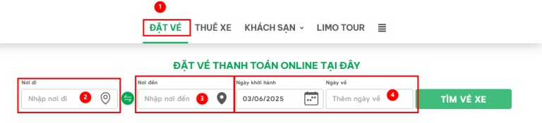Nhập thông tin hành trình