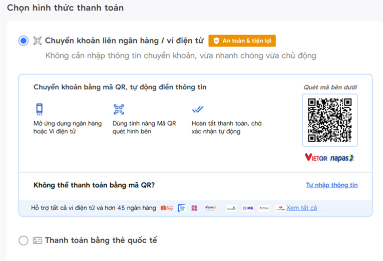 Thanh toán và hoàn tất đặt vé